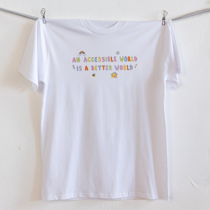 'An accessible world is a better world' Tee by Ruby Jones
