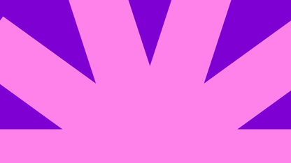 A desktop wallpaper with half of a pink tohuwhetū on a purple background.